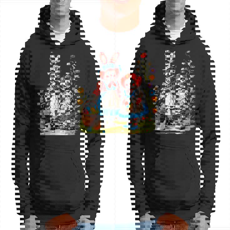 エッグハントにイースターバニーの耳を持つラガディアン。 パーカー