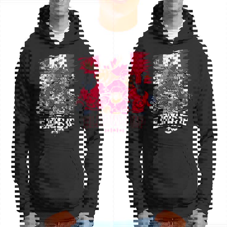 エルボーアップ カナダ カナディアン ビーバー ヘラジカ ホッケーチーム メープルリーフ パーカー