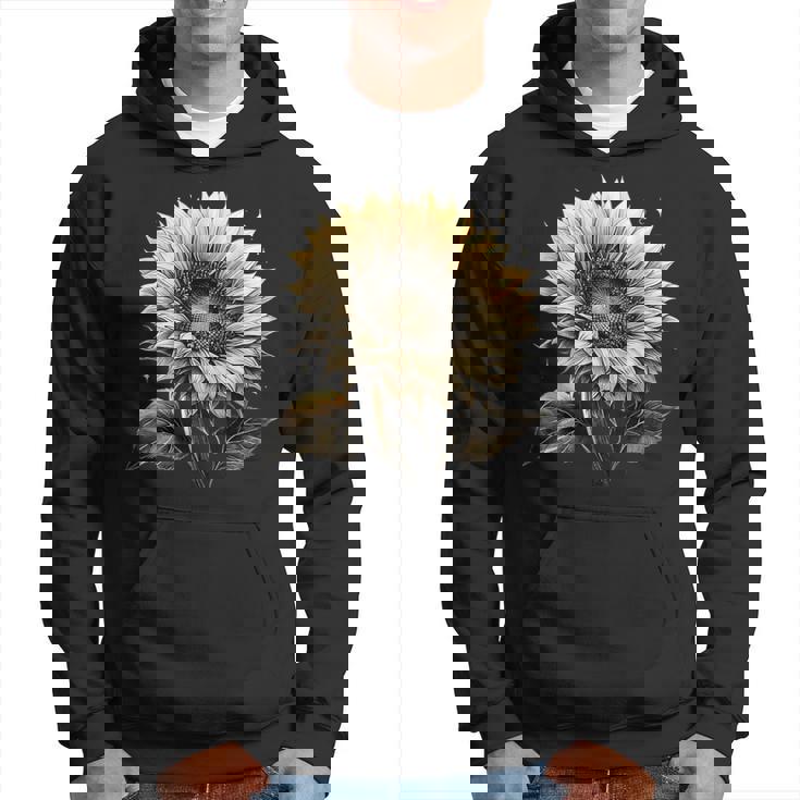 エレガントなビンテージひまわり植物芸術 パーカー