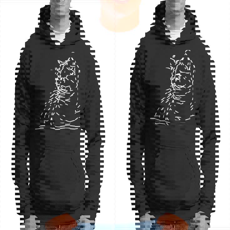 エレガントなラインアート ブリティッシュショートヘアの猫 パーカー