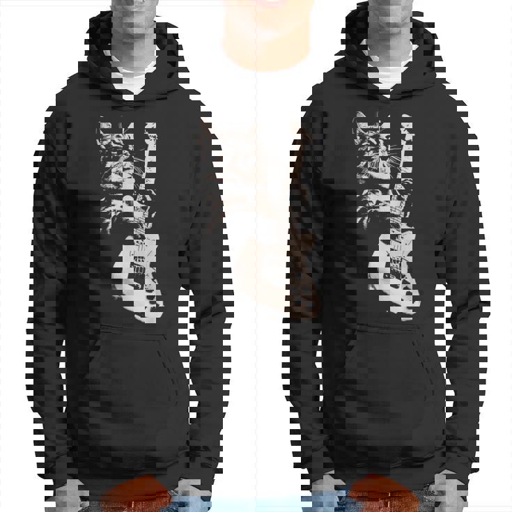 エレキギターを弾く猫 面白い猫ロッカー ロックショーで パーカー