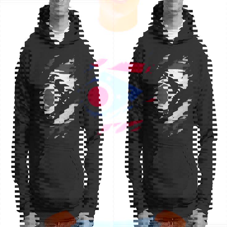 オハイオ州オハイオ州立大学 破れ加工 オハイオ州旗 パーカー