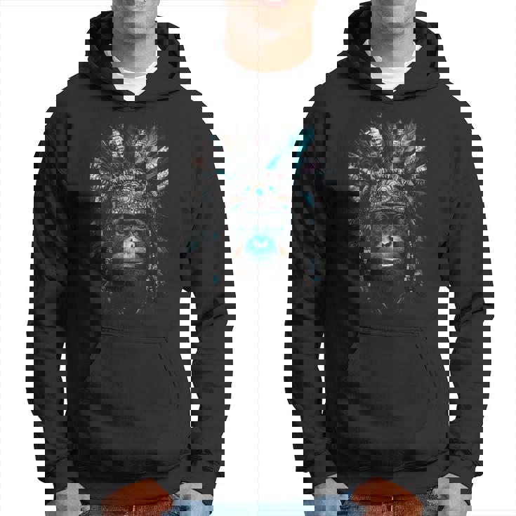 オランウータン ネイティブアメリカン ヘッドドレス 野生動物愛好家 パーカー