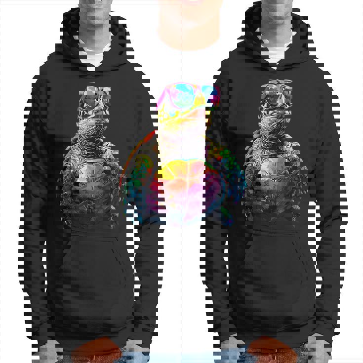 カメ カラフル Popart レインボー 爬虫類 かわいい亀 パーカー