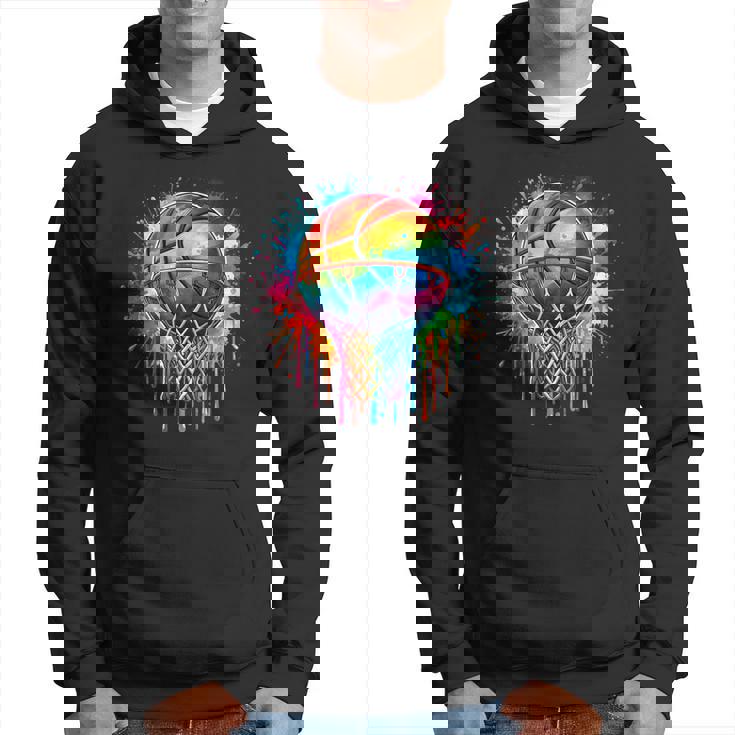 カラフル バスケットボール 絞り染め カラー スプラッシュ フープ ネット スラム ダンク パーカー