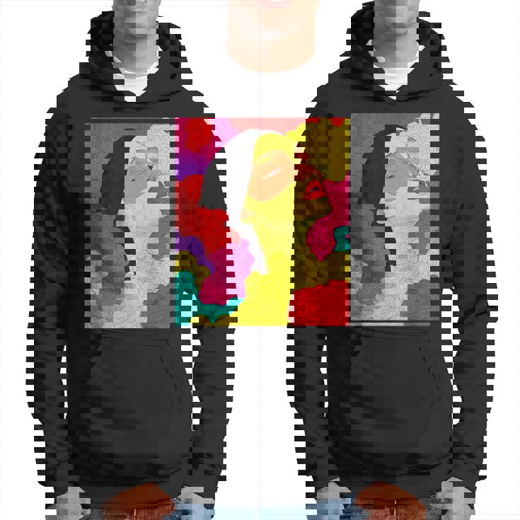 カラフルなドリームスケープ – シュールな顔と抽象的な波 パーカー