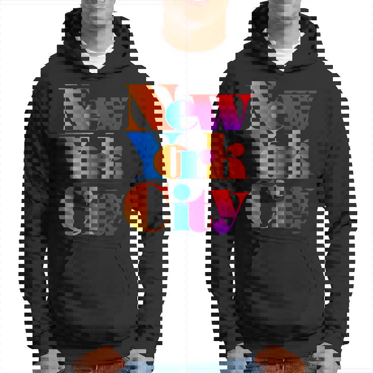 カラフルなニューヨークシティファッショングラフィックtシャツ、ニューヨーク市 パーカー