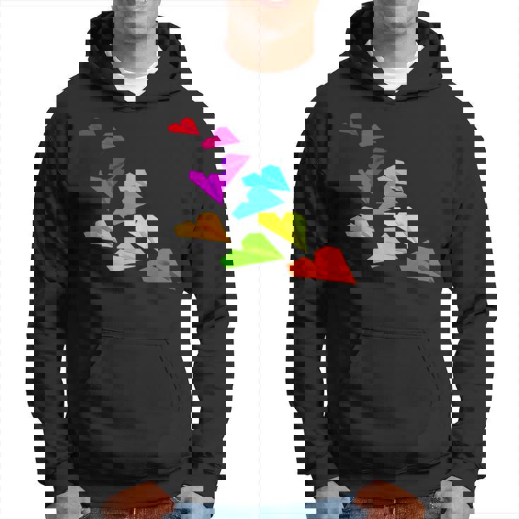 カラフルな紙飛行機デザイン 飛行機愛好家向け パーカー