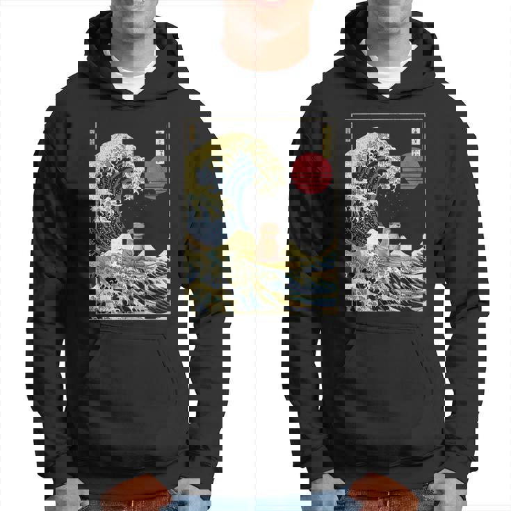 カワウソ 神奈川波 おもしろサーフアニマル パーカー