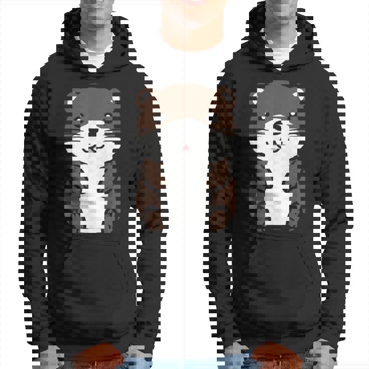 カワウソの赤ちゃん 動物 かわいい シンプルな小さなカワウソ パーカー