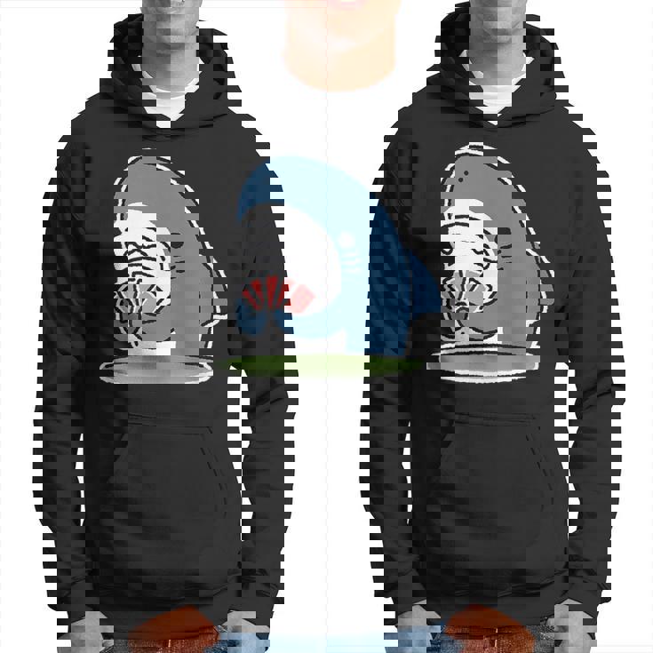 カード遊びをするサメ パーカー