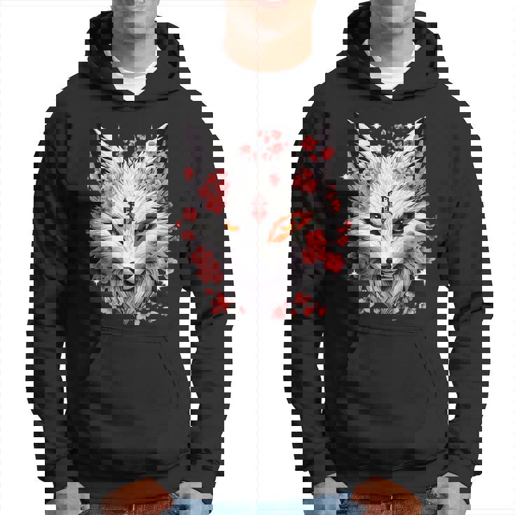 キツネ キツネ キツネ マスク アニメ カワイイ 桜 花 パーカー