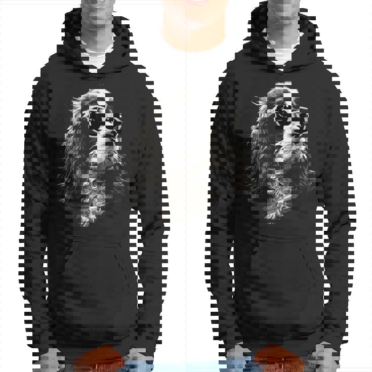 キャバリア・キング・チャールズ・スパニエル犬とサングラス パーカー