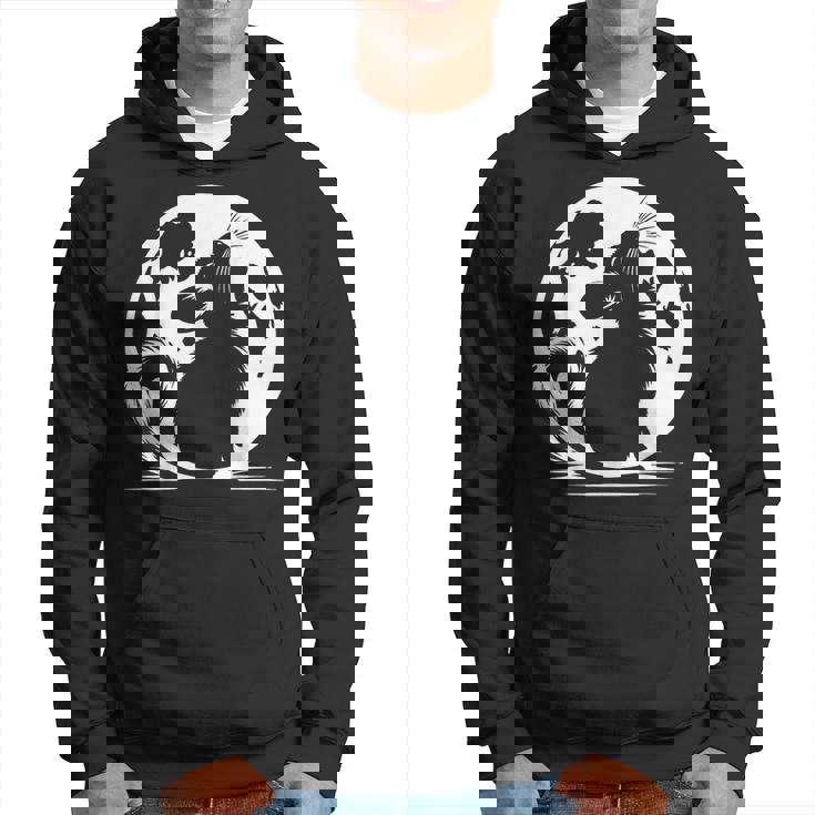 キュートで面白いチンチラが月に吠える パーカー