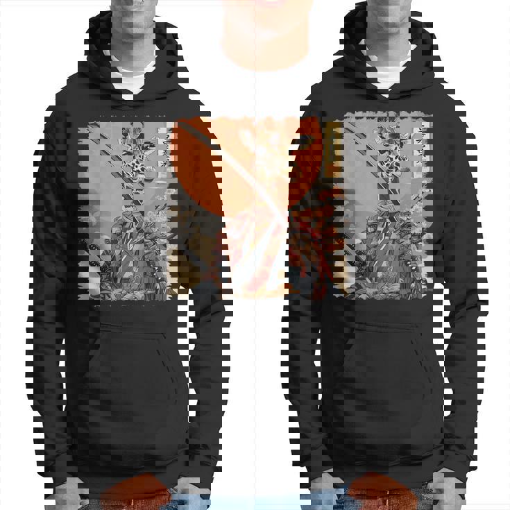 キリン 動物 日本美術 侍 浮世絵 パーカー