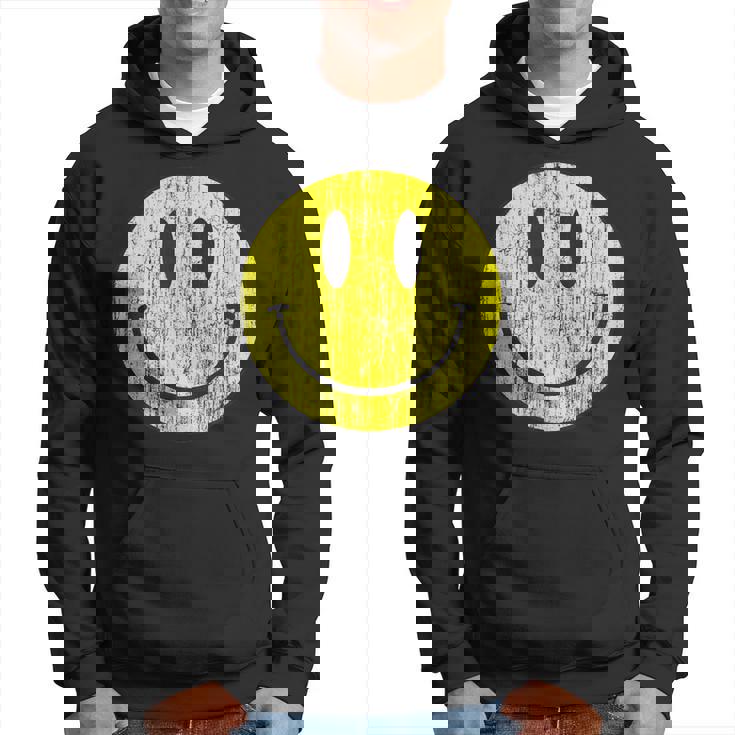 クラシック スマイリーシャツ アンティーク調 80年代風 アシッドハウス アイコン 顔文字 パーカー