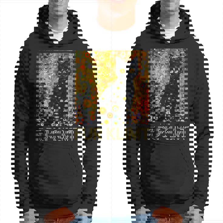 クリムト絵画の黒猫、猫好き、アーティスト美術学生 パーカー