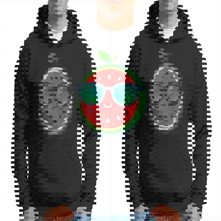 クールな漫画スイカサングラス付き パーカー