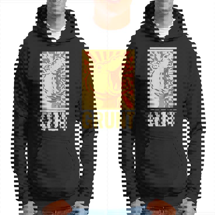 グラントカバアート – 面白い大胆な動物のカバ パーカー