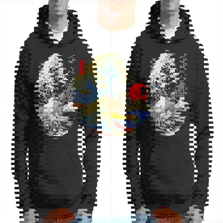 ケアンテリア 日本の神奈川波 サーフ 忠実な犬 パーカー