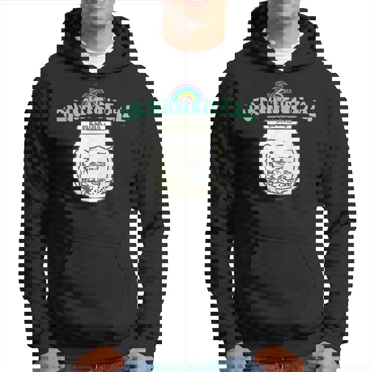 コットン オリジナル プリント ユーモア メダカ 鑑賞用 ロゴ パーカー