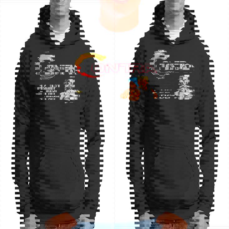 コントラ タイトル スクリーン レトロ ゲーマー ピクセル ウォリアー クラシック ゲーム パーカー