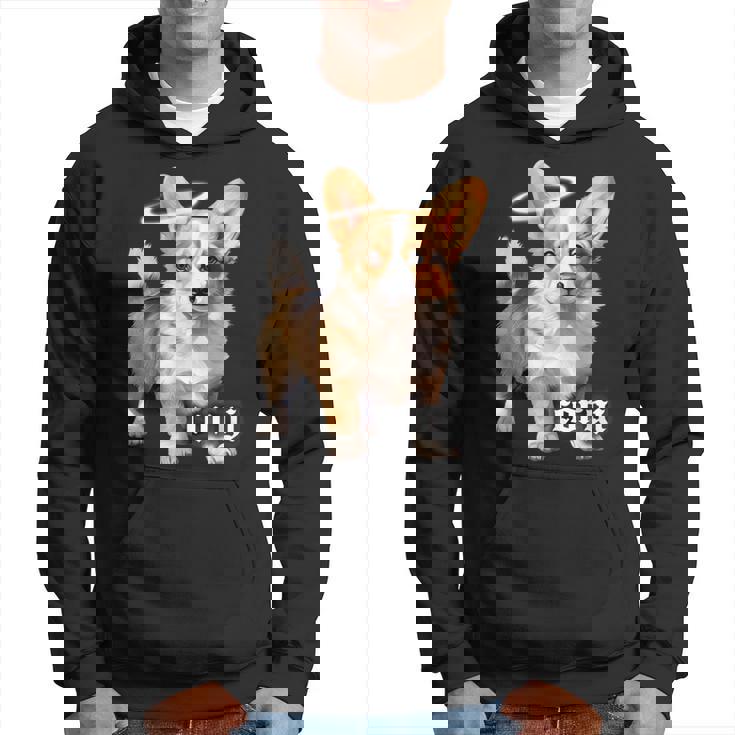 コーギー 天使 子犬 水彩 パーカー