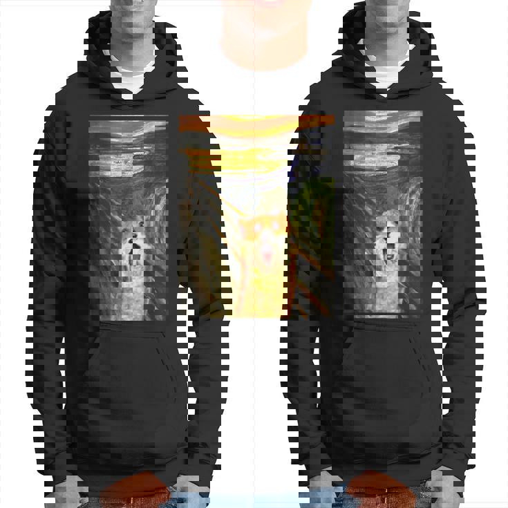 コーギー 面白いtシャツ 犬 ムンクの叫び かわいい メンズ 子供 おもしろ 服 ネタ わんこ パーカー