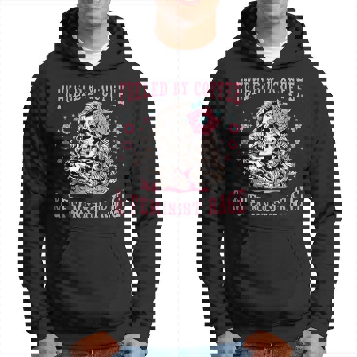 コーヒーフェミニストの怒りに支えられたスケルトンフェミニスト フェミニズム パーカー