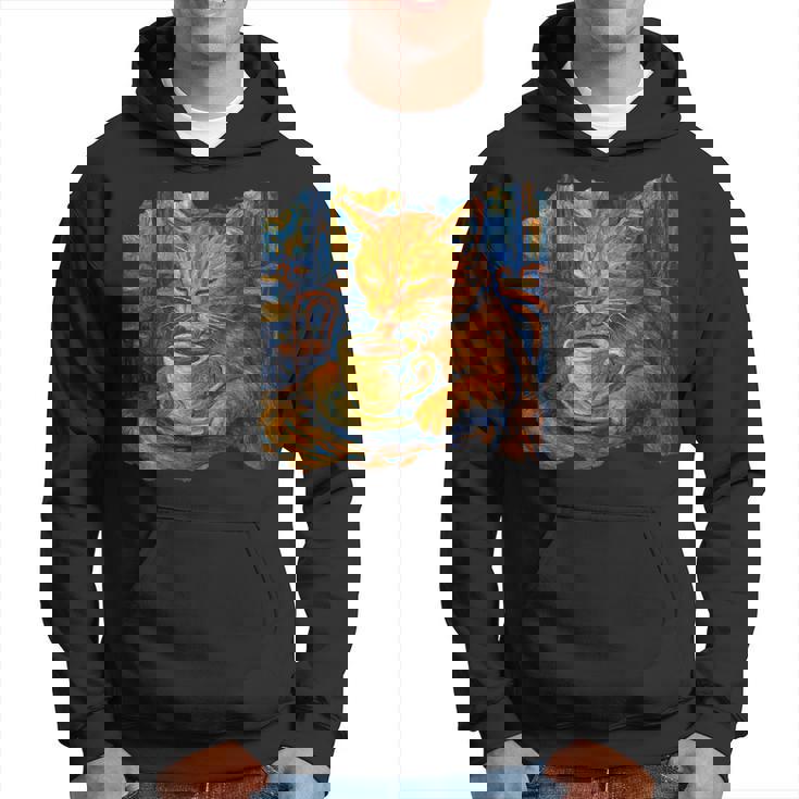 ゴッホ 猫 絵画 面白い 芸術的 猫 コーヒー愛好家 パーカー