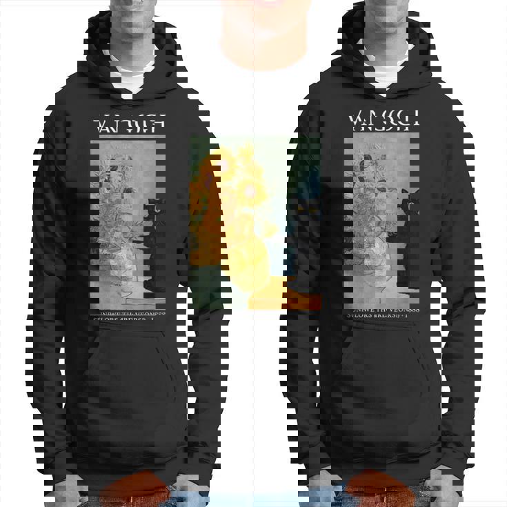 ゴッホ 黒猫 ひまわり おもしろ猫 パーカー