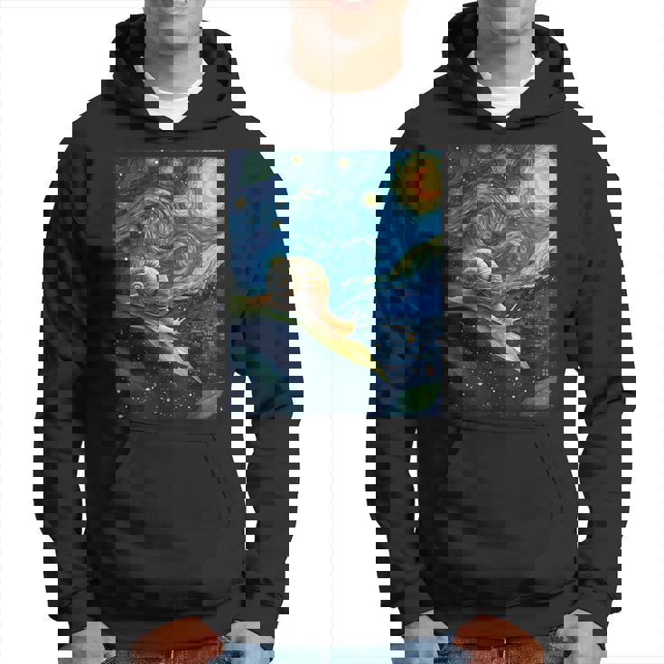 ゴッホの星空の夜のカタツムリスローモーバー動物愛好家 パーカー