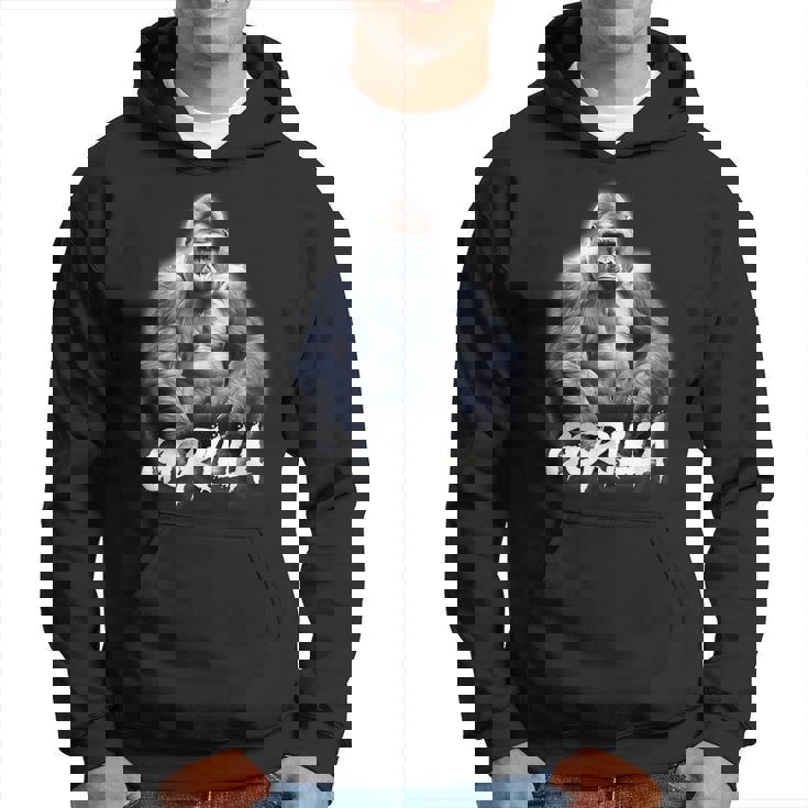 ゴリラ×シルバーバックゴリラ霊長類 パーカー