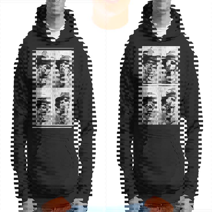 ゴールデンレトリバー カウボーイハット フォトブース セルフィー おもしろ犬 パーカー