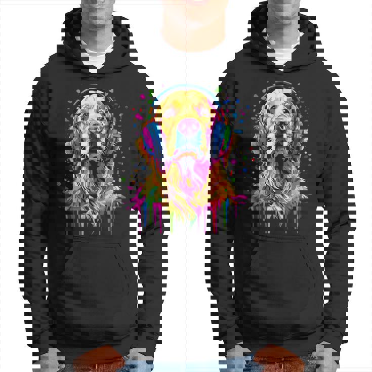 ゴールデンレトリバー 恋人 ポップアートカラー ファニー ゴールデンレトリバー パーカー