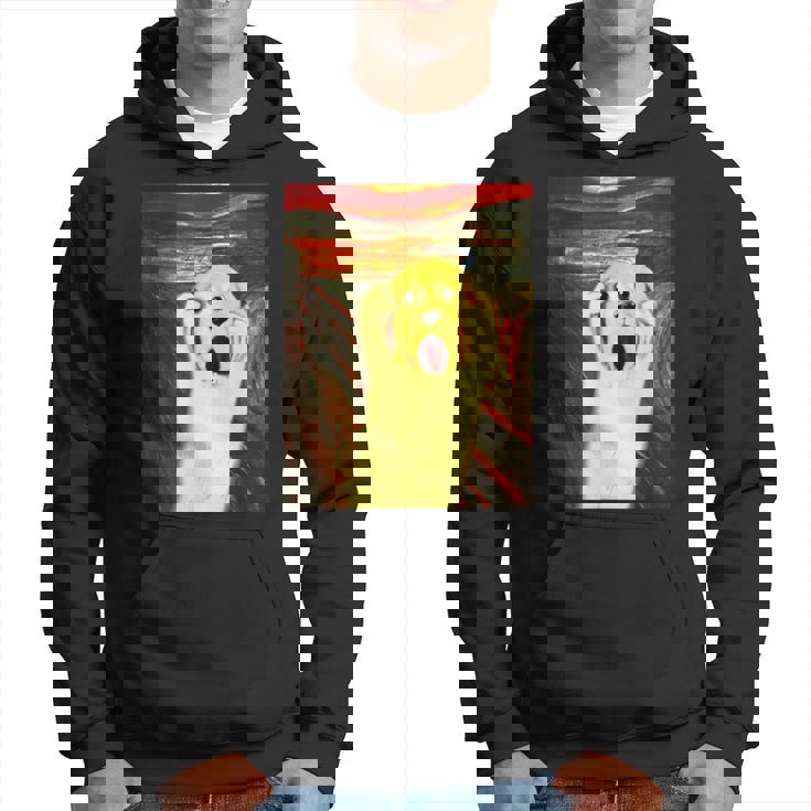 ゴールデンレトリバー 面白いtシャツ 犬 ムンクの叫び かわいい メンズ 子供 おもしろ 服 グッズ ネタ パーカー