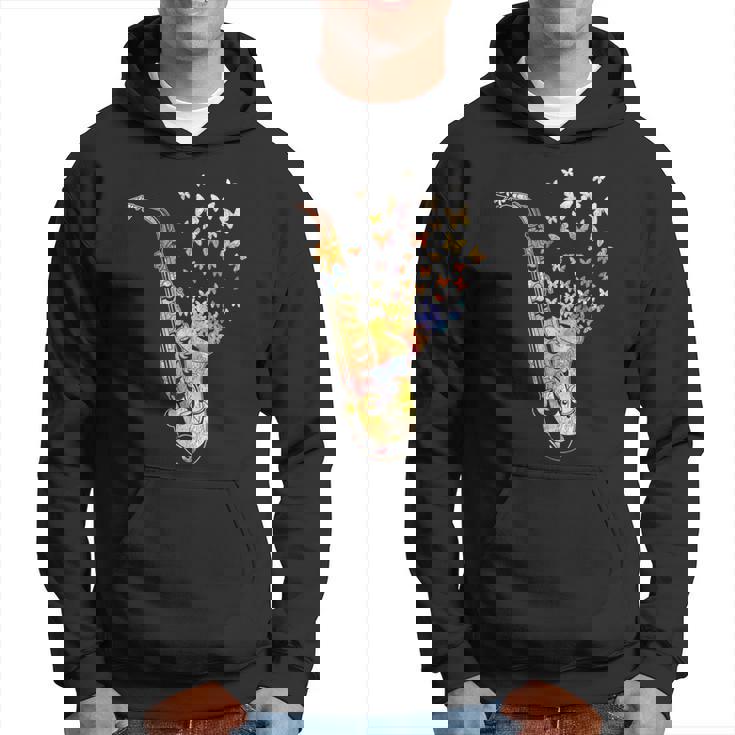 サクソフォニスト コロラド 蝶 音符 ジャズサックス パーカー