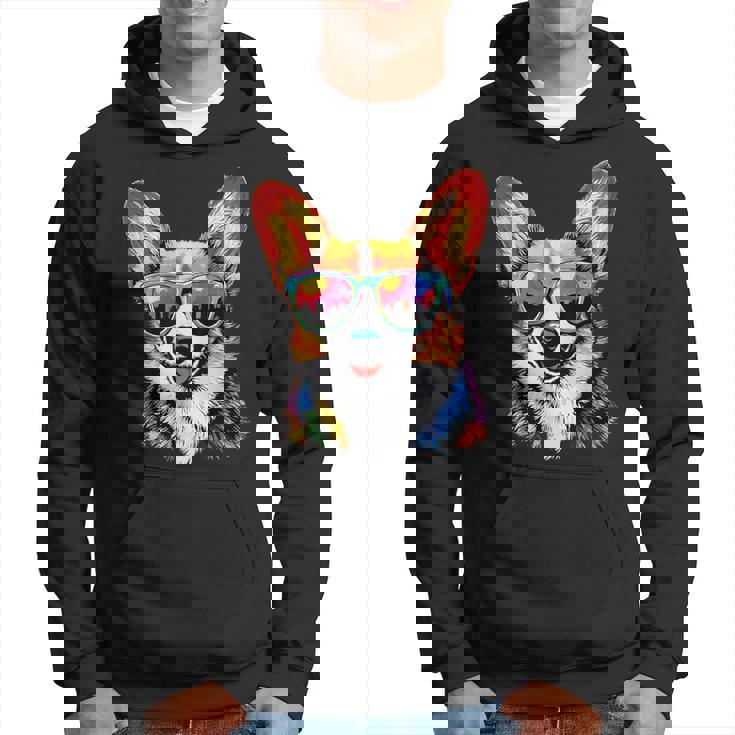 サングラスとコーギー ウェルシュ・コーギー犬 甘いウェルシュ・コーギー パーカー