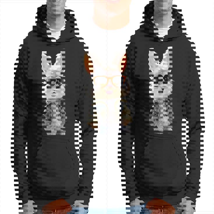 サングラスをかけたうさぎ 茶色のうさぎ かわいいうさぎ パーカー