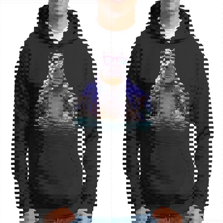 サングラスをかけたカバ カバ かわいいカバ パーカー