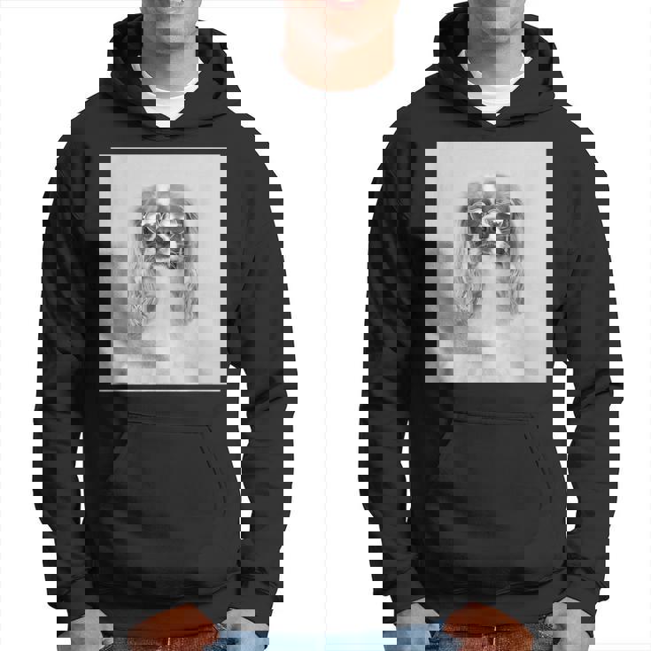 サングラスをかけたキャバリア パーカー