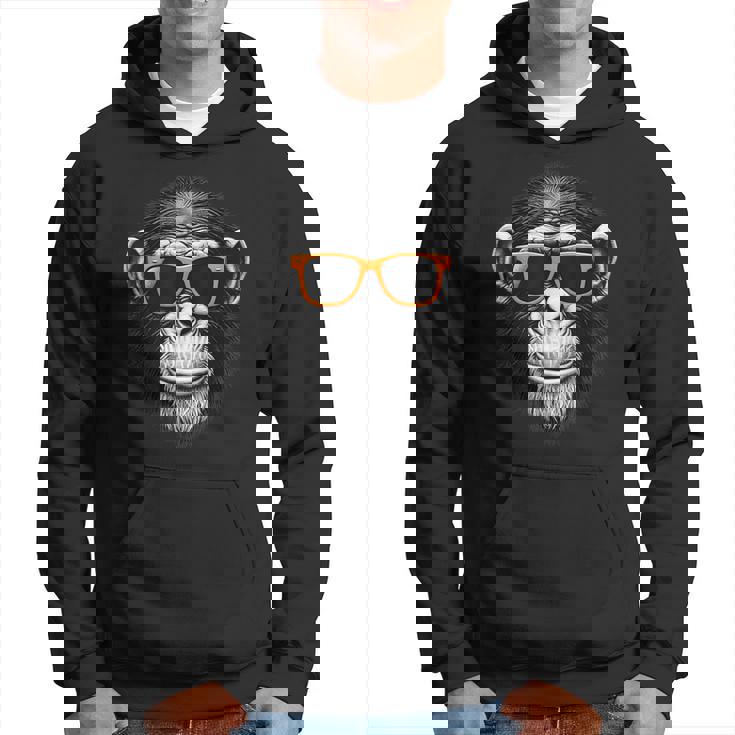 サングラスをかけたクールなチンパンジー猿グラフィックアート パーカー