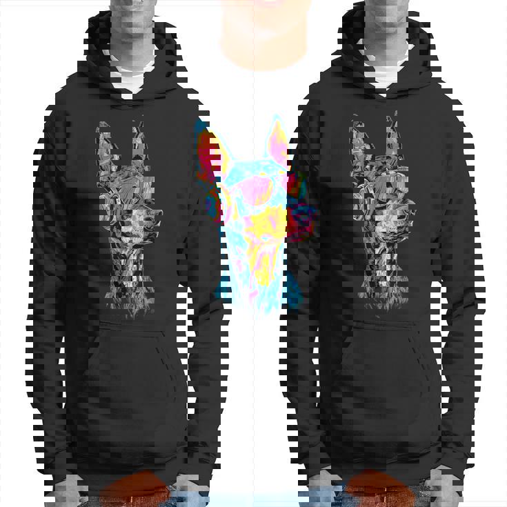 サングラスをかけたドーベルマン 犬のモチーフ 誇り高いドーベルマン パーカー