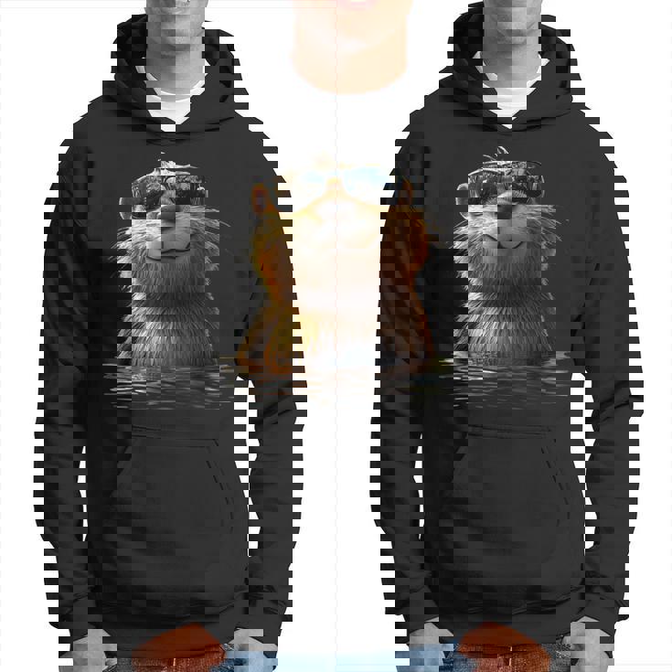 サングラスをかけたビーバー げっ歯類が大好き かわいいビーバー パーカー