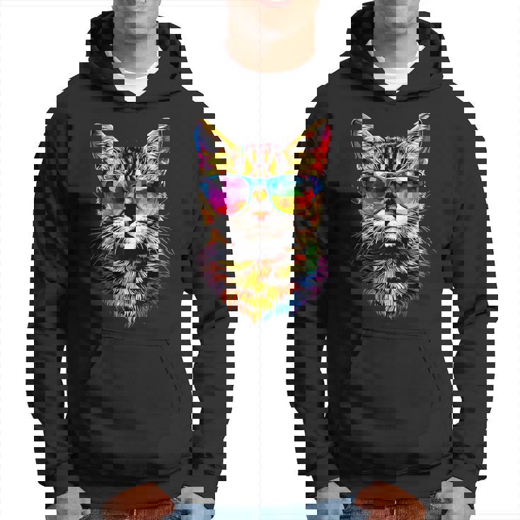 サングラスをかけたベンガル猫 レオパデット かわいいベンガル猫 パーカー