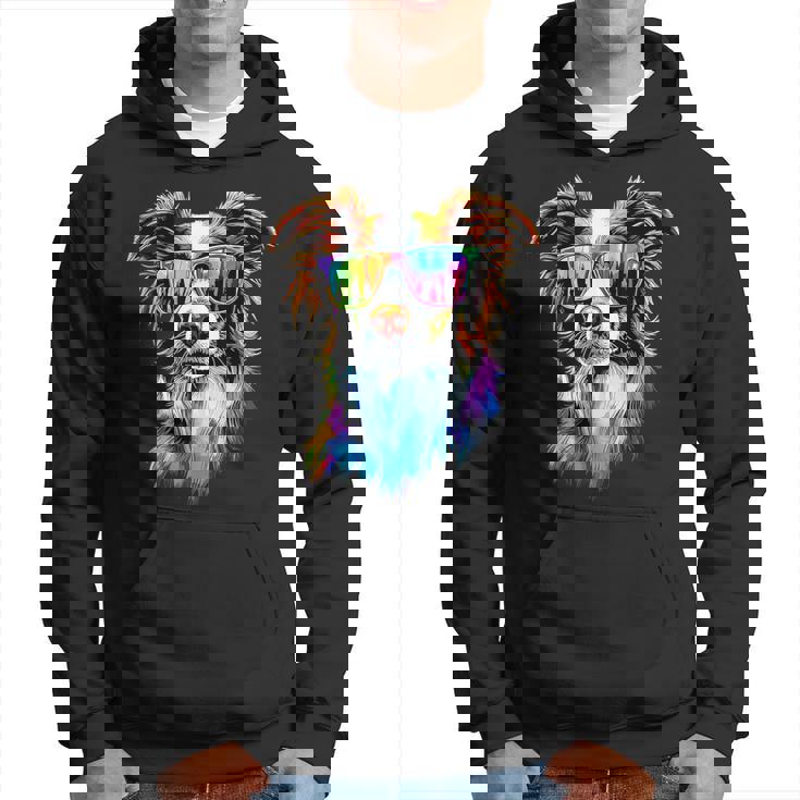 サングラスをかけたボーダーコリー 子犬 かわいいボーダーコリー パーカー