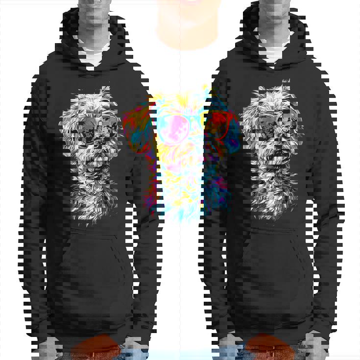 サングラスをかけたマルチーズ マルチーズ犬は甘いマルチーズが大好き パーカー