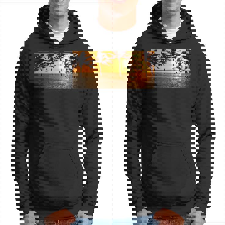 サンセット ビーチ ヤシの木 クール 海 サーフィン パーカー