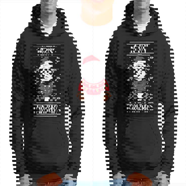 サンタ帽子付きパンダ 醜いクリスマス X-Mas パーカー