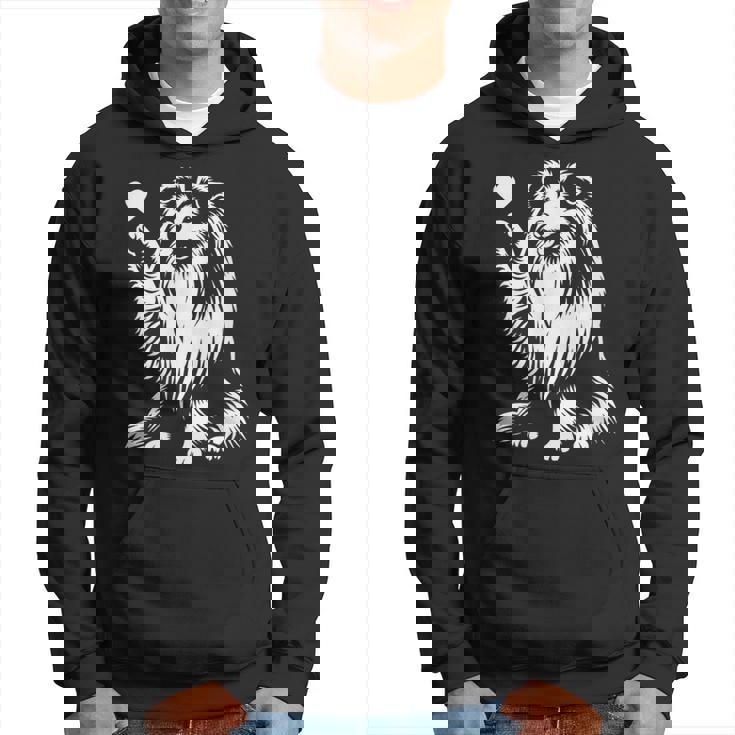 シェットランド・シープドッグ お座り犬 ハート シェルティ グラフィック デザイン パーカー